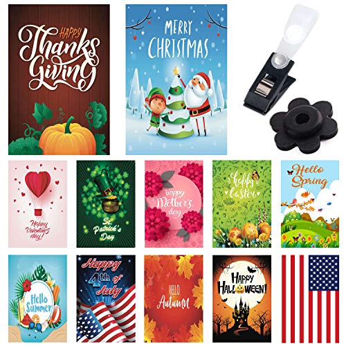 Seasonal Garden Flags 12 Pack - Bright and Shine - 12 Pack Set of 12x18 inch Small Holiday Yard Flags - Double Sided Design for All Seasons and Holidays - Premium Quality Durable Material - Thumbnail 2