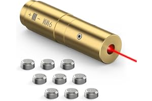 Feyachi Bore Sight 9mm Red Dot Laser Zeroing Bore Sighter Pistol Laser Boresighter with 3 Sets of Batteries