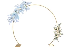 SUUWOEE 7.2Ft Balloon Arch Stand, Round Backdrop Stand,Golden Circle Wedding Arch Frame for Wedding,Valentine's Day,Birthday,Party,Friends Gathering,Christmas,