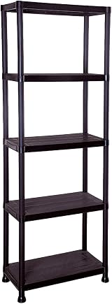 Top Home Solutions 4x 5 Tier Black Plastic Shelving Unit 60cm Wide Heavy Duty view 4