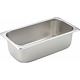 Winco 1/3 Size Pan, 4-Inch,Stainless Steel,Medium, 12.75"D x 7"W x 4"H