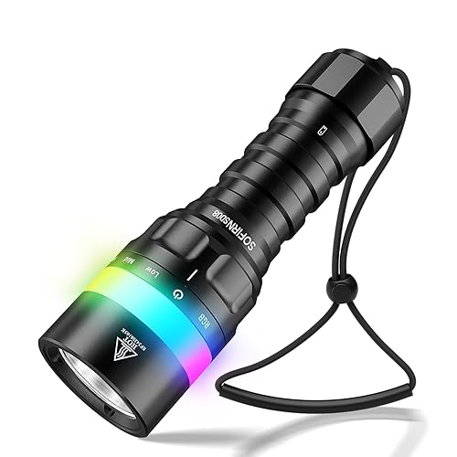 Sofirn SD08 Diving Light, 3200lm Bright Scuba Diving Flashlight, IPX8 Waterproof Rating, Submersible up to 100 Meters, Signal Ring, Easy Twist On/Off, Pro Grade Underwater Gear, Long Runtime