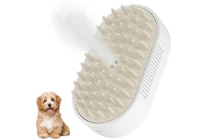 SOGUE Cat Steam Brush, 3 In 1 Cat Steamy Brush, Silicone Massage Grooming Brush,Pet Hair Cleaning Brush Comb for Cats Dogs