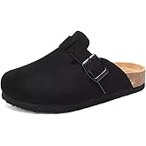 EQW Kids Suede Clogs for Boys & Girls - Soft Cork Footbed, Arch Support & Adjustable Buckle Slip-On Sandals for Indoor Outdoor Toddlers to Big Kids (3-12 Years)