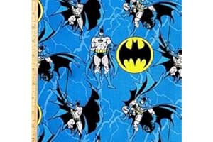 SPRINGS CREATIVE PRODUCTS Pack of 2 - DC Comics Batman on Blue Cotton Fabric - 18" x 22" Fat Quarter (Pack of 2)