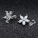 14g Flower Cubic Zirconia Dermal Anchor Tops and Base Surgical Steel Internally Threaded Screw Piercings (Clear)