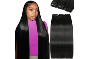 FMIDKOU 12A Human Hair Bundles 20 22 24 Inch Straight Human Hair Unprocessed Brazilian Hair 3 Bundles Quick Weave Natural Black