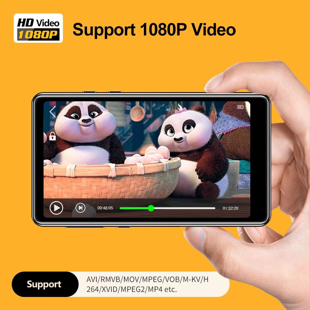 Mp3 Player with Bluetooth 5.0,Tengsen 4.0" Full Touchscreen HD Video Mp4 Mp3 Music Player with Speaker, 16GB Portable HiFi Sound with FM Radio, Voice Recorder, E-Book, Sport Pedometer,Support TF Card: Home Audio & Theater