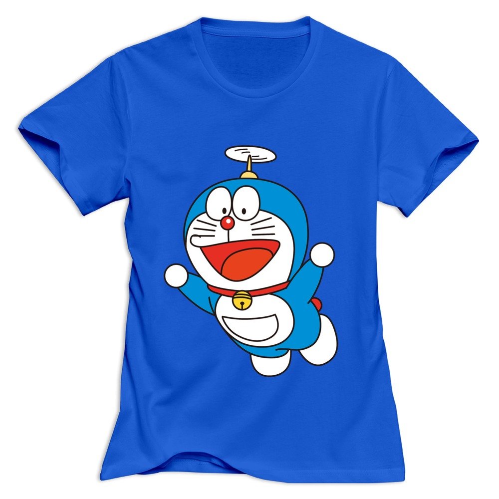 Cuauned Flying Doraemon T Shirt For Men Fun 100 Cotton T Shirts For