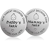 New Dad Mom Gifts Decision Coin,LucBuy Funny Newborn New Baby Gift New Parents Gift Pregnancy Gift for First Time Mummy Daddy