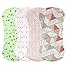 Chunky Chops Baby Burp Cloths 4 pack, 100% Organic Cotton | Large, Triple Layer, Ultra Absorbent & Soft |Burping Rag for Newborn, Gracie Set, Gender Neutral |Baby Shower Gift for Boys & Girls