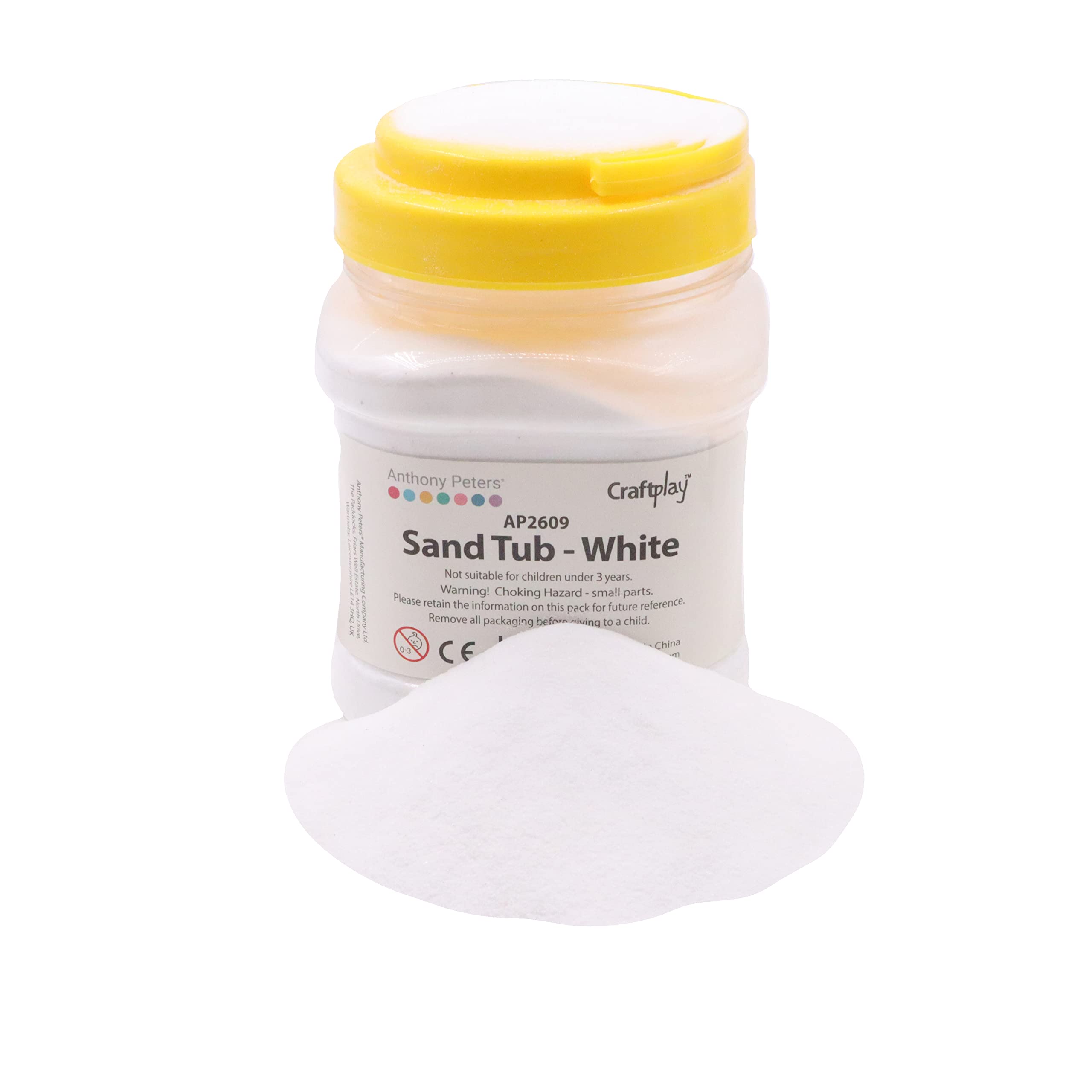 Craftplay Coloured Sand | Sand Art | 1 KG Tub | Free Flowing Sand | White