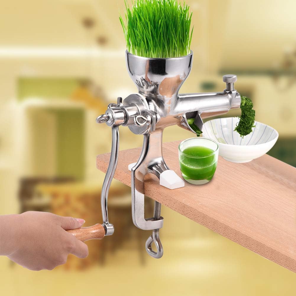 Stainless Steel Wheat Grass Wheatgrass Manual Hand Juicer Health Juice Extractor Tool, Anti-drip, BPA Free, for Home/Kitchen