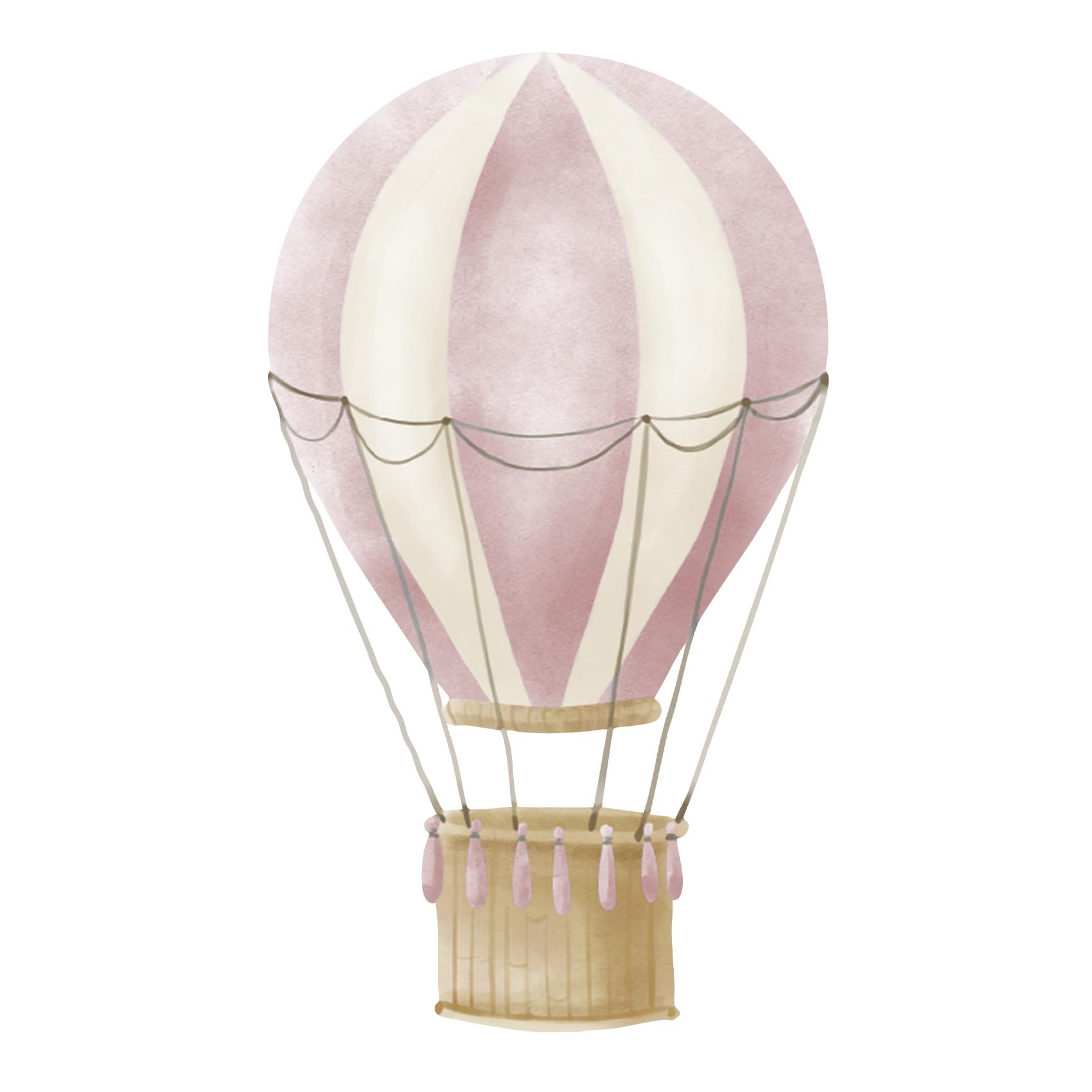 Set of 2 Hot Air Balloons Wall Stickers for Children's Room Baby Room Watercolour Balloon Y032 (Antique Pink)