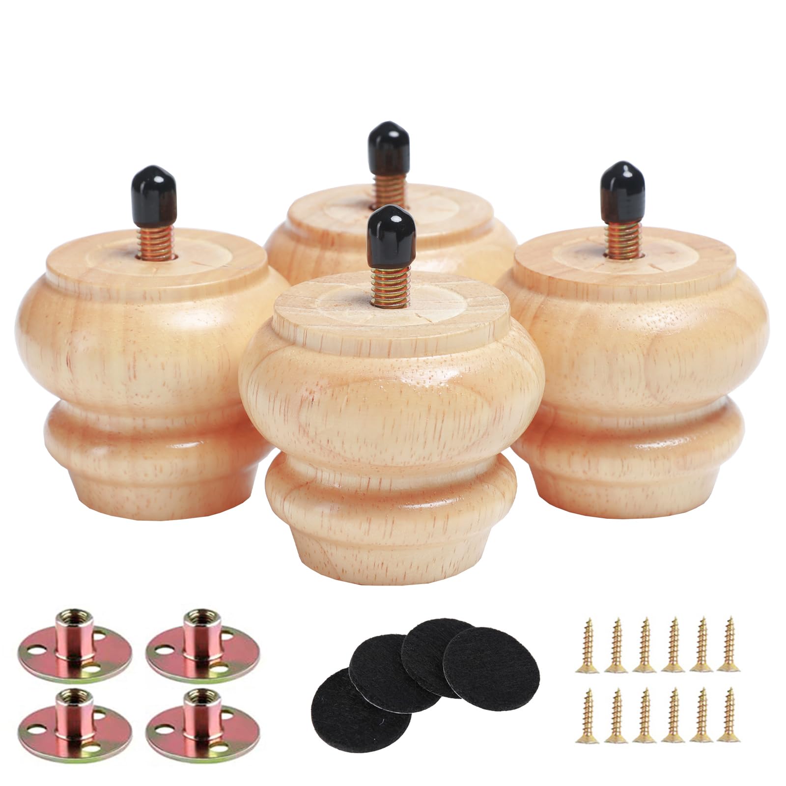 Photo 1 of Txcucc 2 inch Furniture Legs Bun Feet DIY Replacement for Cabinet Sofa Ottoman TV Stand Loveseat Dresser Set of 4