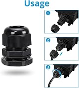 AVARTEK M20 20mm IP68 Waterproof Cable Glands 15 Pack 6-12mm Black view 5