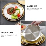 DOITOOL Metal Serving Tray Pizza Baking Round Stainless Steel Dish BBQ Oven view 4
