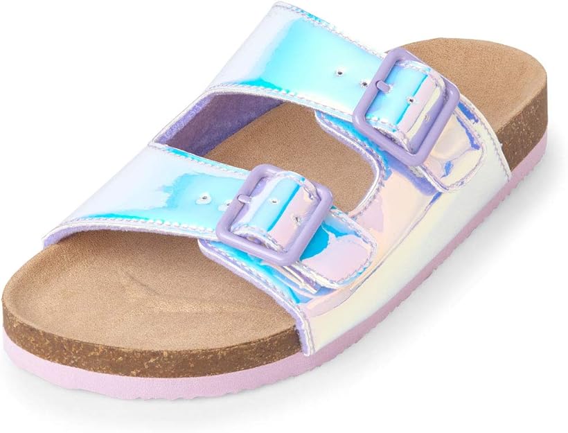 The Children's Place Girl's Holographic Double Buckle Luna