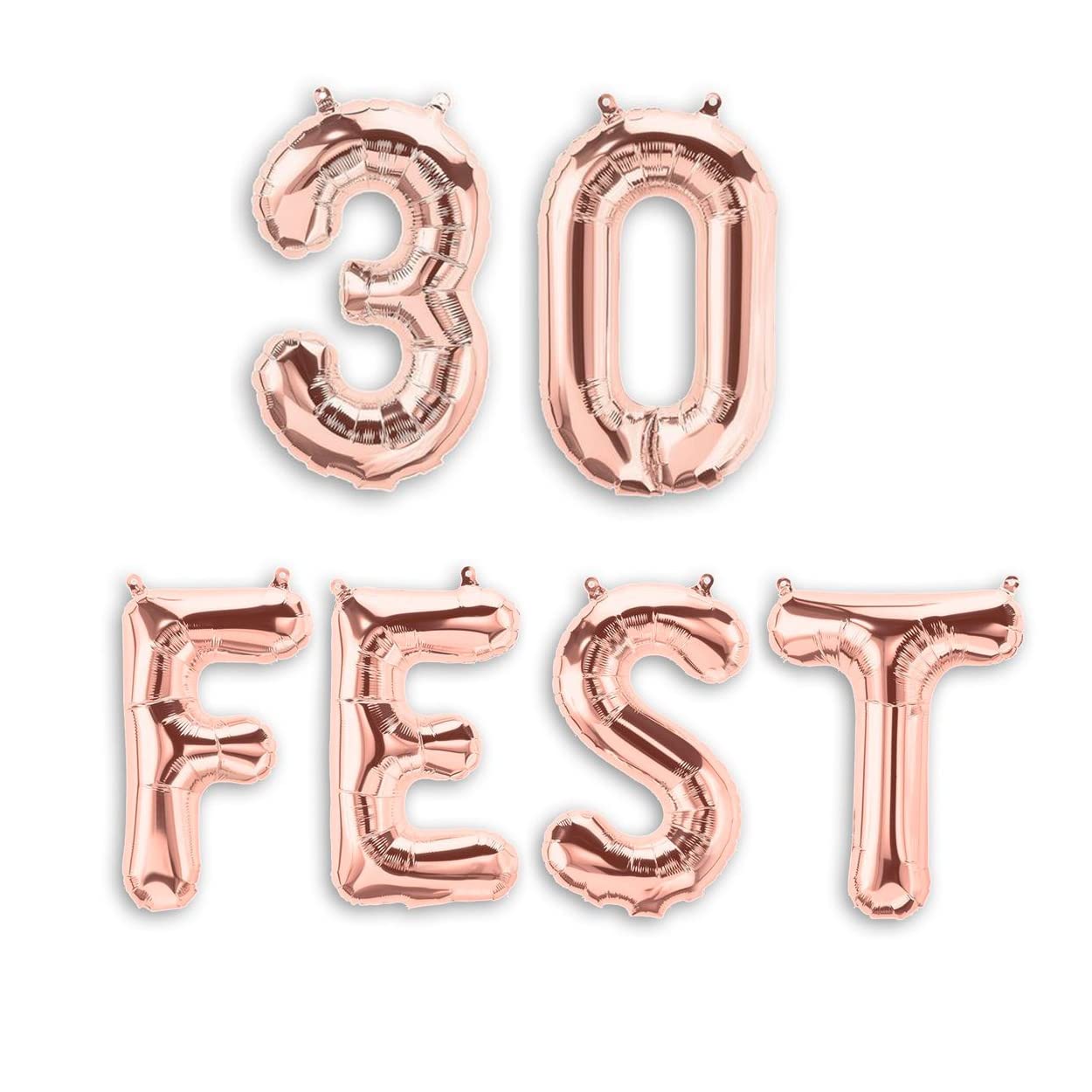 30FEST 16" ROSE GOLD 30th BIRTHDAY PARTY FOIL BALLOONS - 30th Birthday Balloons - 30FEST BALLOONS (ROSE GOLD)