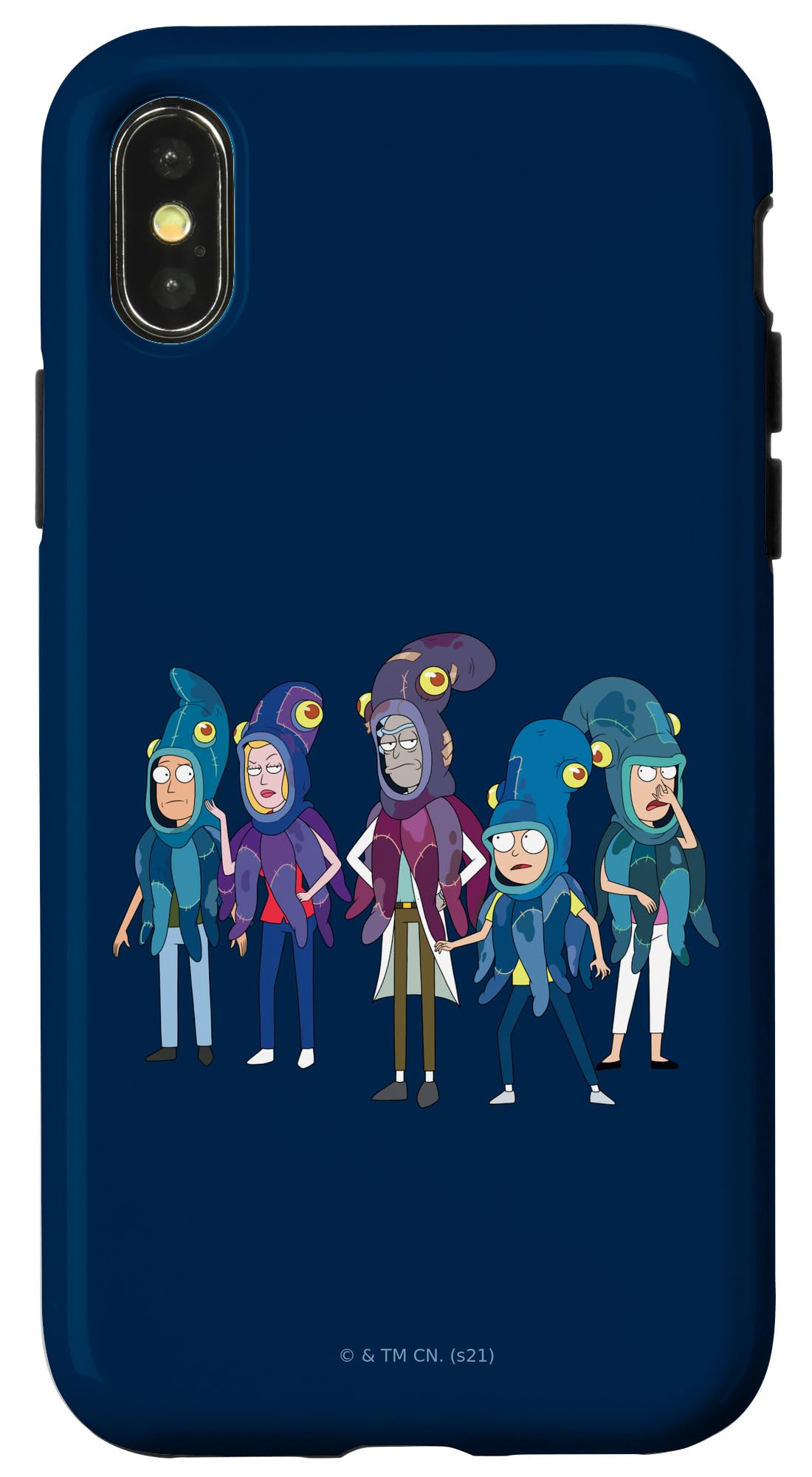 iPhone X/XS Rick and Morty Decoy Squid Family Case
