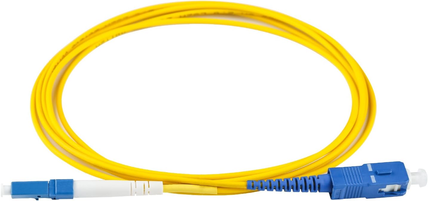 ForTronix LC to LC/LC to SC/SC to SC Single/Duplex Fiber Optic Patch Cable 2.0mm LSZH 9/125 Single Mode Yellow 2M/5M Length (SC/LC Single Fiber 5M)