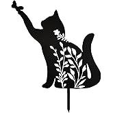 Metal Black Cat Statue - Garden Yard Decoration, Cat Gifts, Outdoor Home Decoration