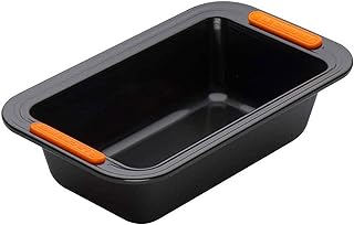 Le Creuset Antihaft Kastenform, Rechteckig, 23,5 x 13,5 cm, PFOA-frei, Sauerteigbeständig, Aus Karbonstahl gefertigt, Anthrazit/Orange