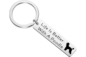 FEELMEM Dog Lover Gifts Life Is Better with A French/Bulldog/Pitbull/Dachshund/Beagle Keychain Dog Owner Gifts