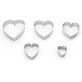 Fox Run Heart Shaped Cookie Cutters, 5-Piece Set with Storage Tin Included, Stainless Steel