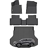 ANBINGO®Floor Mats & Cargo Liner Fit for 2021-2023 Santa FE(Only Gas), All Weather Floor Mats Fit for Santa FE Full Set Floor Liners for Santa FE