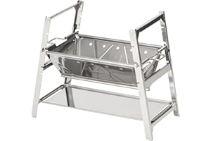 Snow Peak Portable Grill, Outdoor Fireplace, Folding Design, Charcoal, Stainless Steel