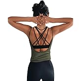 OYANUS Womens Summer Workout Tops Sexy Backless Yoga Shirts Open Back Activewear Running Sports Gym Tank Tops
