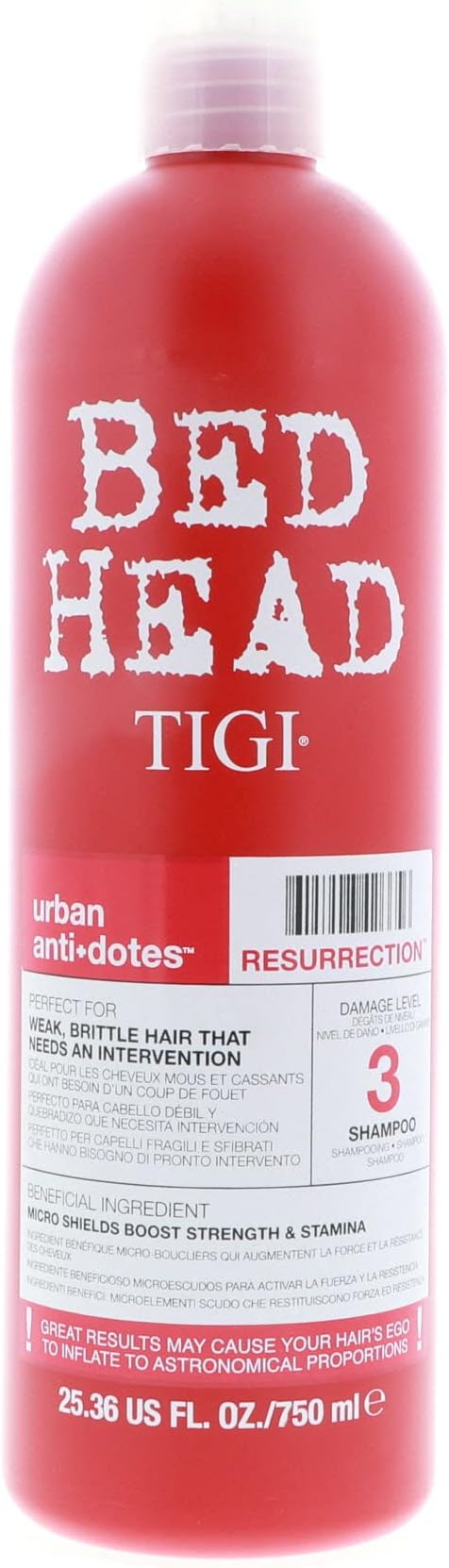 Tigi Bed Head Urban Antidotes Resurrection Shampoo 750ml Damaged Hair Care