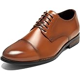 HEEZ Men's Dress Shoes, Classic Cap Toe Oxford for Men Non Slip, Comfortable Lace Up Derby Shoes for Formal Business Work Wedding Office Prom