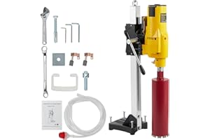 Ixidelu 2500W Diamond Core Drill Machine with Stand – 8" Max Drilling Diameter – Wet & Dry Concrete Core Drill Rig – 750RPM S