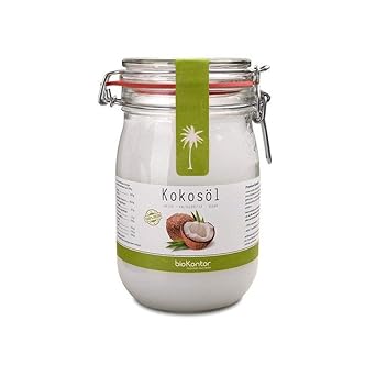 bioKontor BIO Kokosöl, nativ, erste Kaltpressung, 100% rein Bügelglas, 1000 ml