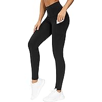THE GYM PEOPLE Thick High Waist Yoga Pants with Pockets, Tummy Control Workout Running Yoga Leggings for Women