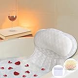 Bath Pillow, Luxury Bathtub Pillow, Ergonomic Spa Bath Pillows for tub with 4D Mesh Technology and 6 Suction Cups,Tub Pillow 