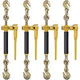 Peerless Ratchet Style Folding Handle Load Binder With 2 Grab Hooks - 7,100 lbs. Safe Working Load (For 5/16'' Grade 70, 3/8'