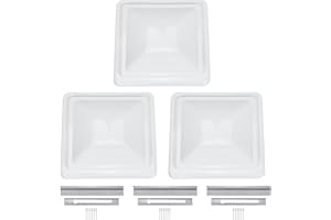 HECASA 3pcs 14" RV Roof Vent Cover Compatible with Ventline Previous to 2008 and Elixir Vents Starting 1994 PP Vent Lid Polycarbonate White