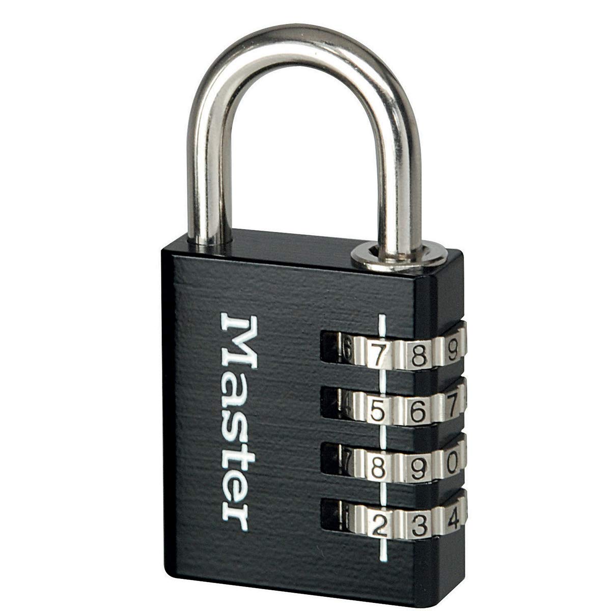 Master Lock 7640EURDBLKCC Combination Padlock in Aluminium, Black, 4 x 7,8 x 1,5 cm