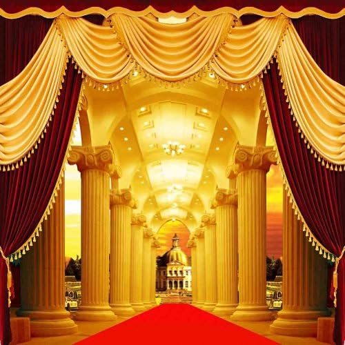 GladsBuy Fancy Red Carpet Hall 8' x 8' Computer Printed Photography Backdrop Stage Carpet Theme Background ZJZ-474