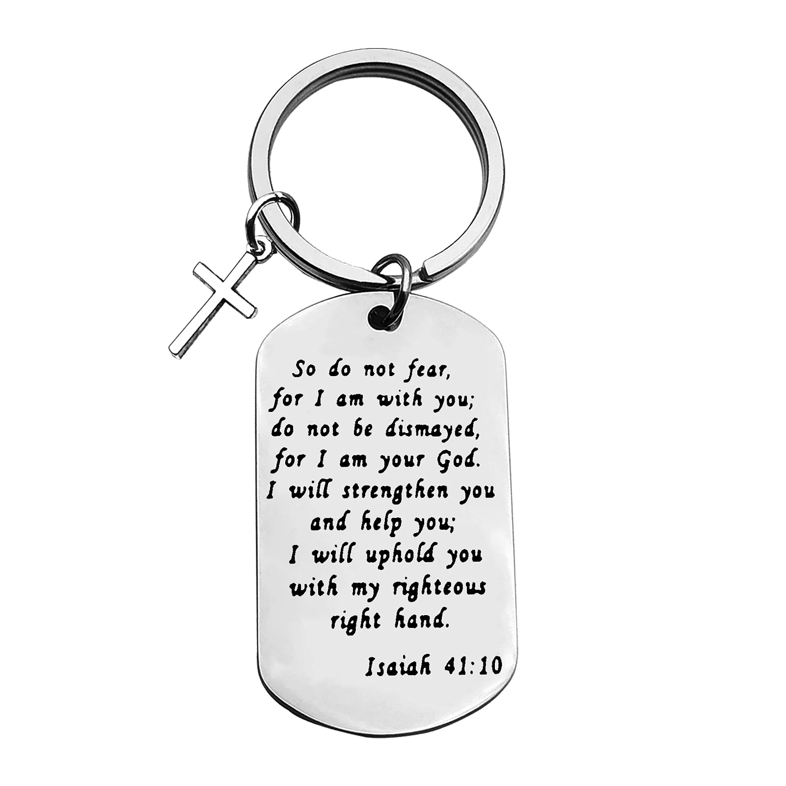 Ximalun Christian Gifts Keyring Bible Verse Keyring So Do Not Fear for I am With You Keyring Baptism Gifts Inspirational Religious Gifts Communion Gifts Christian Gifts for Women Men Girls Boys