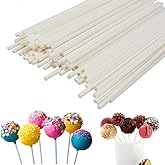 COOLAKE Lollipop Sticks Cake Pop Sticks 100 Pack 6 Inch Candy Making Sucker Sticks for Cake Topper, DIY Homemade Fruit Candy,