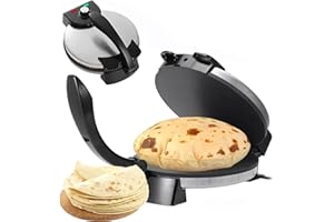 Non-stick Electric Roti Maker, 10-Inch Automatic Roti Maker Machine with Adjustable Temperature and Double-sided Heating, for
