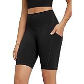 ODODOS High Waist Workout Shorts with Pockets for Women 6"/8" Inseam Tummy Control Gym Athletic Biker Shorts
