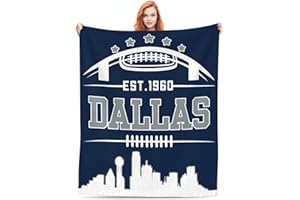 TOUVCRD Dallas Fans Blanket Gifts 50x60 inches Soft Lightweight Flannel Throw Blanket for Men Women Youth Kids Classic Football Team Color Blankets for Sofa Bed Bedroom Living Room