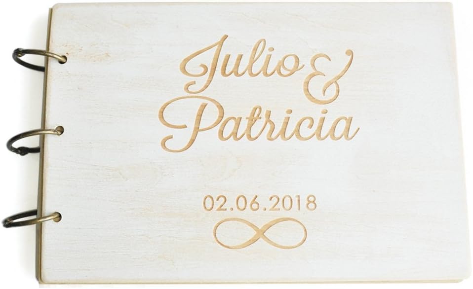 Personalized Wedding Guest Book, Custom Wedding Memory Book,Vintage White Guestbook