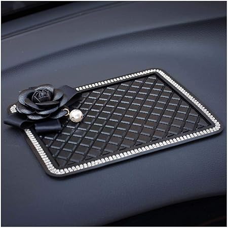 Amazon Co Jp Pursuestar 車用キラキラクリスタル極厚粘着滑り止めパッド ノンスリップダッシュボードパール カメリア フラワーマット アームレスト携帯電話 サングラス 鍵 コインなど用 ブラック Pssjk01 車 バイク