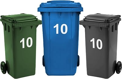 Rubigo 3 x Bin Numbers 0-99 A-D 17.5cm Weatherproof Vinyl Stickers